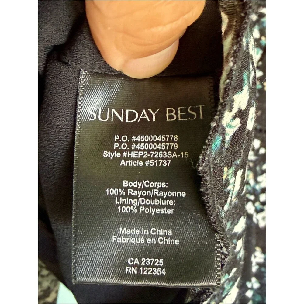 Aritzia Sunday Best Zelda Mini Skirt, Size 2, Black w/ White and Blue Flowers